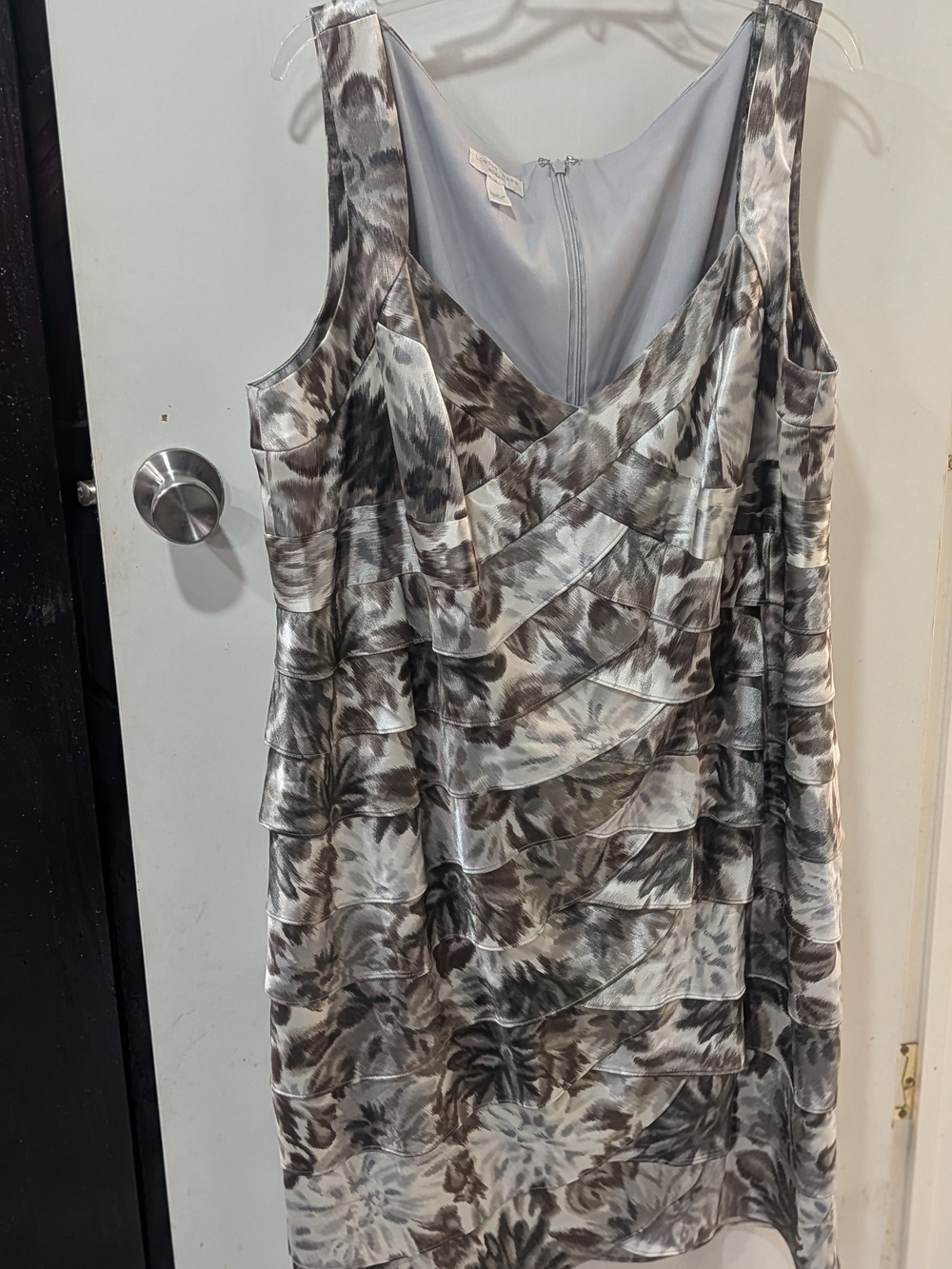 London Times Floral Ruffle Tiered Sheath Dress